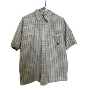 THOR MX Men's L Large Skipper Button Front Shirt Short Sleeve Plaid